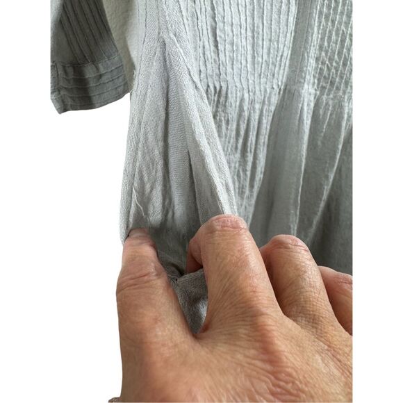 ZARA Trafaluc Gray Long Sleeve Shirt Dress Size S Button Front Pocket Casual - Picture 8 of 11